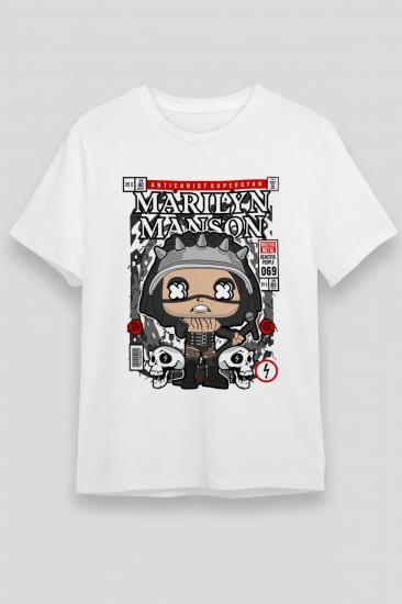 Marilyn Manson T shirt, Music Band ,Unisex Tshirt 08/