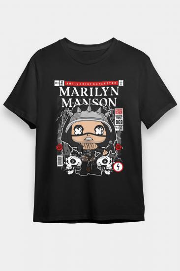 Marilyn Manson T shirt, Music Band ,Unisex Tshirt 09/