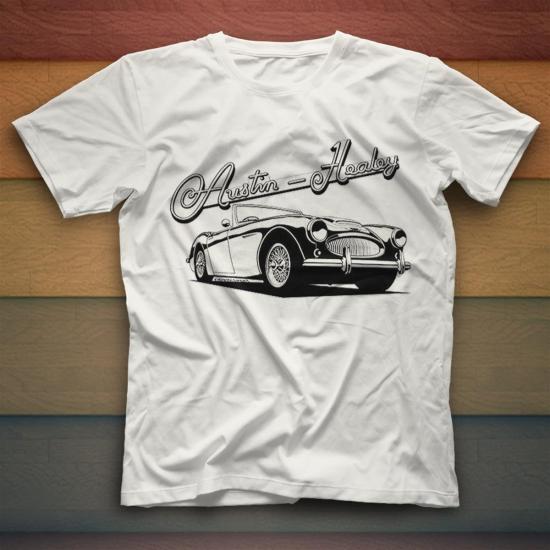 Austin-Healey,Cars,Racing,White,Unisex,Tshirt 02