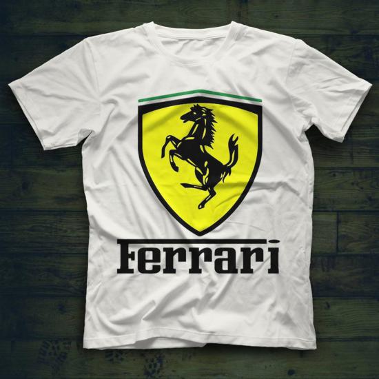 Ferrari,Cars,Racing,White,Unisex,Tshirt 11