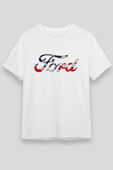 Ford Motor-company Cars,Racing,White Tshirt 05