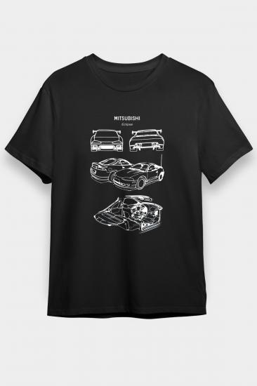 Mitsubishi,Cars,Racing,Black,Unisex,Tshirt 02