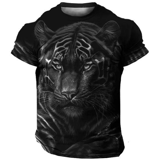 Lion in Balack Wildlife T shirt  /