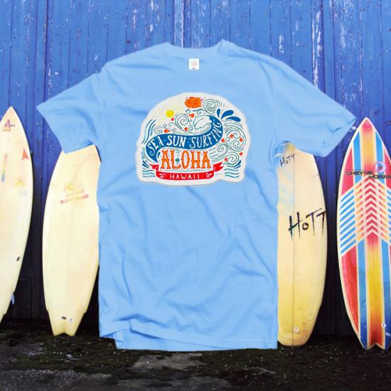 Sea,Sun,Surfing Aloha Hawaii,Beach ,summer,ocean Unisex tshirt/
