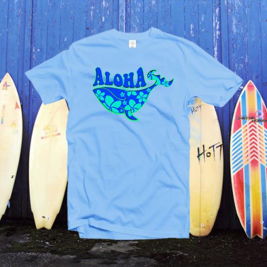 Aloha Plumeria Whale,Beach ,summer,ocean Unisex Classic tshirt/