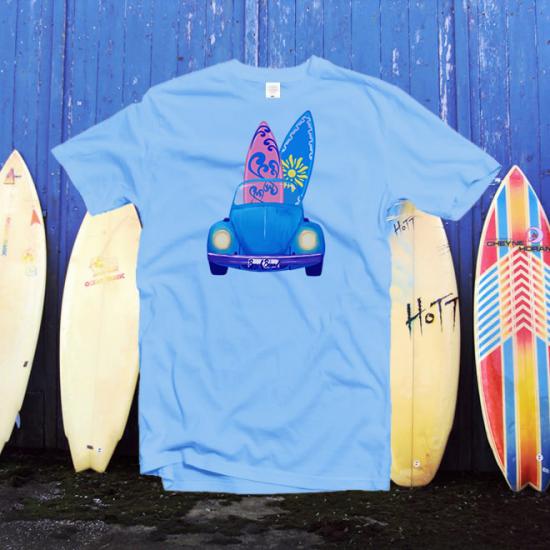 Surfing ,Surfboard,Beetle,Beach ,summer,ocean Unisex Classic tshirt/
