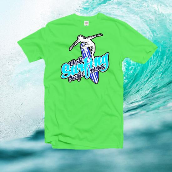 Pacific Waves, Surfing,Beach ,summer,ocean Unisex Classic tshirt/