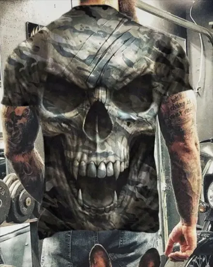 Camo Skull Tshirt/