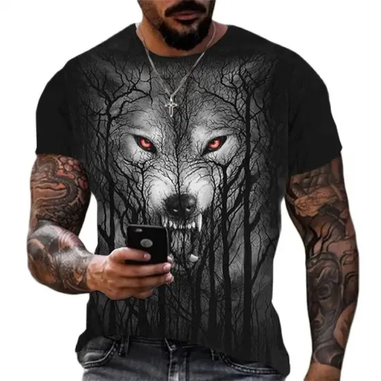 Forest Wolf,Gothic Tshirt/
