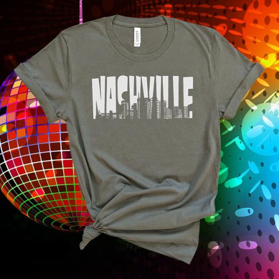 Nashville City Skyline USA Music T shirt