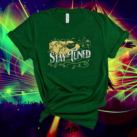 Stay Tuned! coustic Guitar ,Vine Vintage Music Artistic T-Shirt