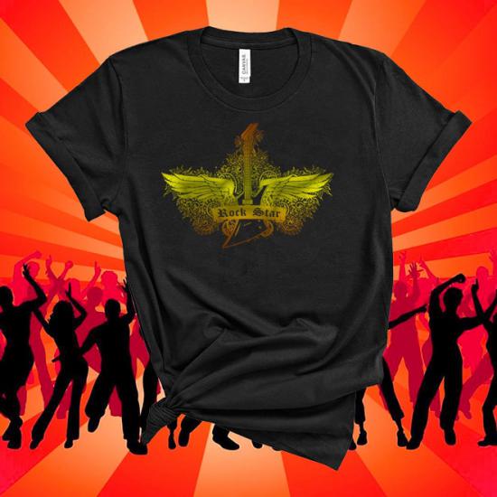 Rock star Guitar Music T shirt/