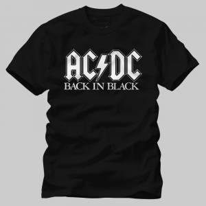 Ac Dc,Back In Black Stencil Logo Tshirt