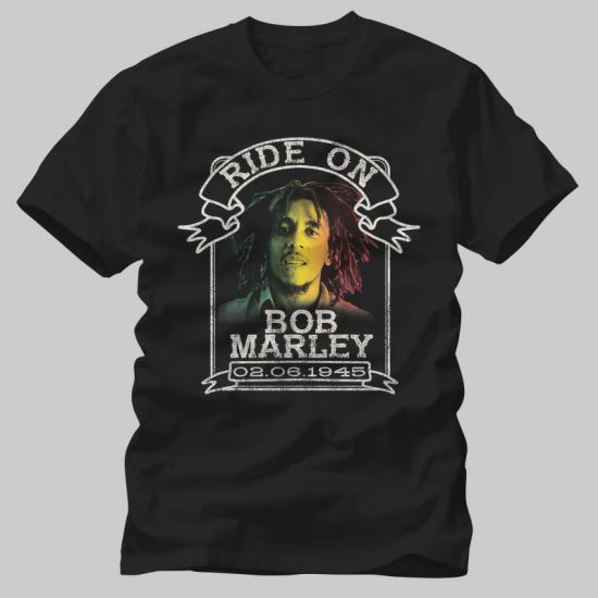 Bob Marley,Ride On Ribbon Tshirt/