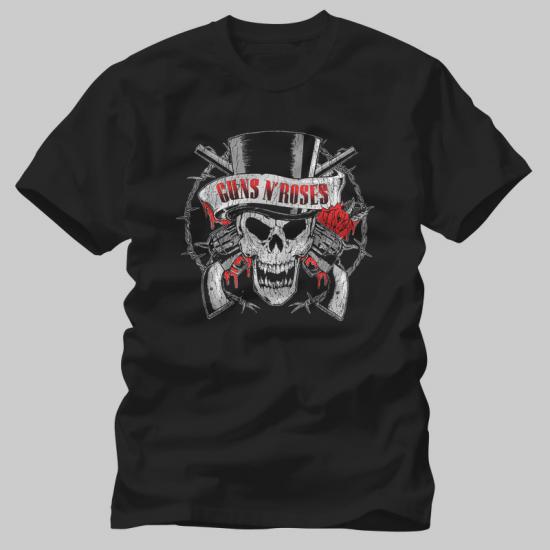 Guns N Roses,Top Hat Skull,Music Tshirt/