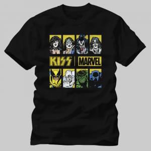 Marvel,Kiss Rock Hero Panels Tshirt/