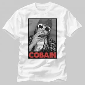 Nirvana,Cobain Smoking Portrait Tshirt/