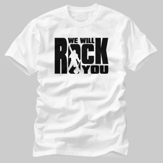 We Will Rock You,Music,White Tshirt/