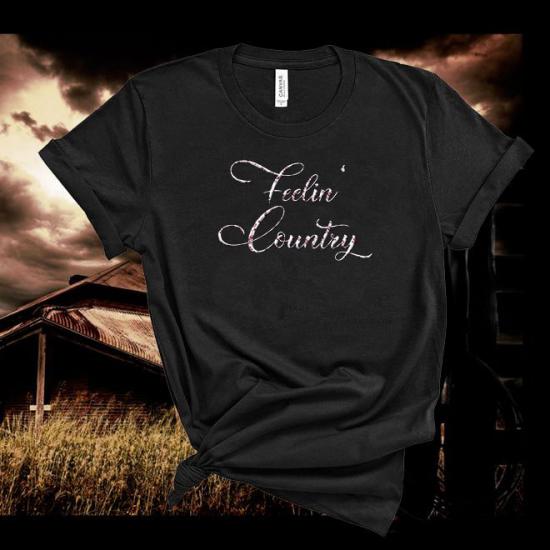 Feeling Country,T-Shirt,Country Music Beer Bonfire Guitar Off Road Tshirt/