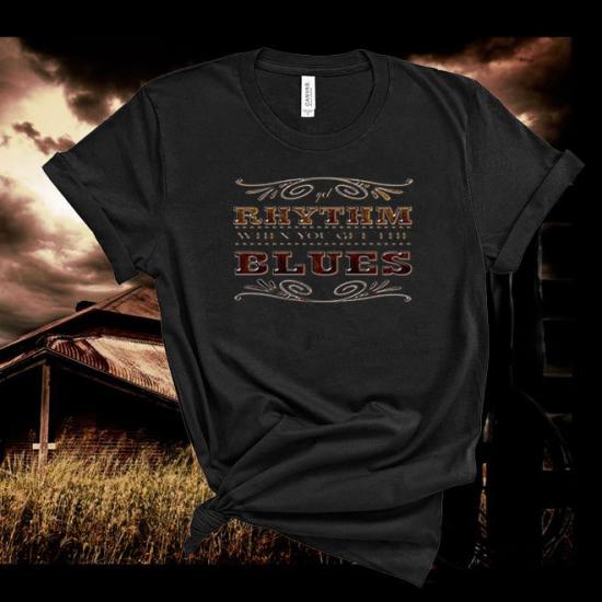 Johnny Cash Tshirt,Get Rhythm When You Get the Blues,Country Music Tshirt/