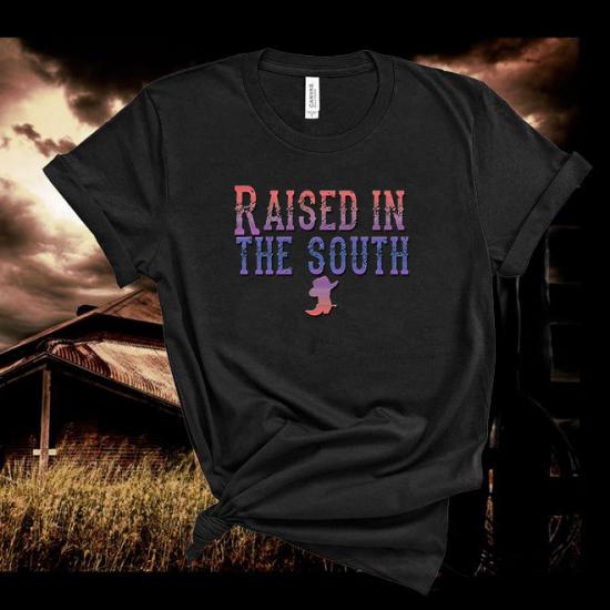Raised in the south,Country Music T Shirt,Concert,Festival Tee