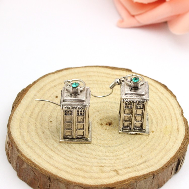 Ancient Silver TARDIS Earrings Doctor Who Earrings/