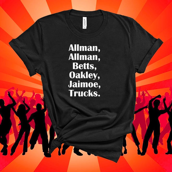 Allman Brothers Tshirt, Allman, Betts, Oakley, Jaimoe, Trucks, Allman Bros Tshirt