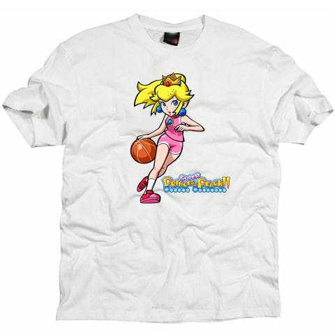 Super Mario Princess Peach Basketball Cartoon T shirt