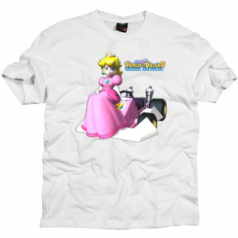 Super Mario Princess Peach Wii Cartoon T shirt