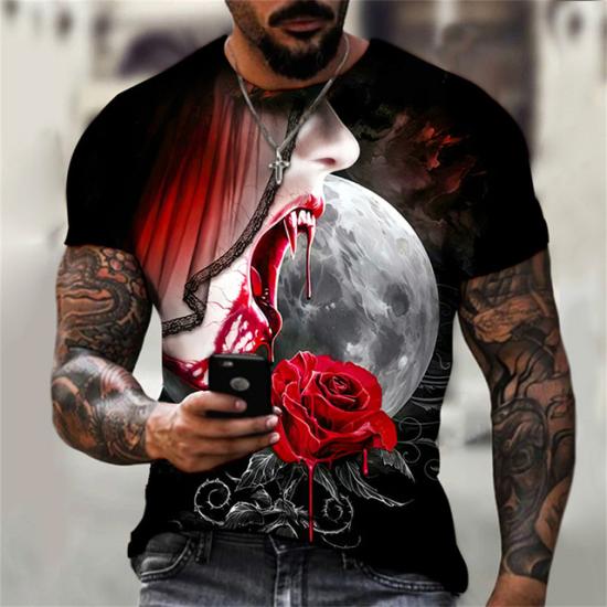 Horror Bite and Rose T shirt