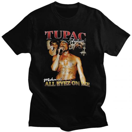 Tupac, 2-Pac,All Eyes On Me,Hip Hop Rap,Black Tshirt
