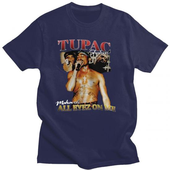 Tupac, 2-Pac,All Eyes On Me,Hip Hop Rap,Navy blue Tshirt