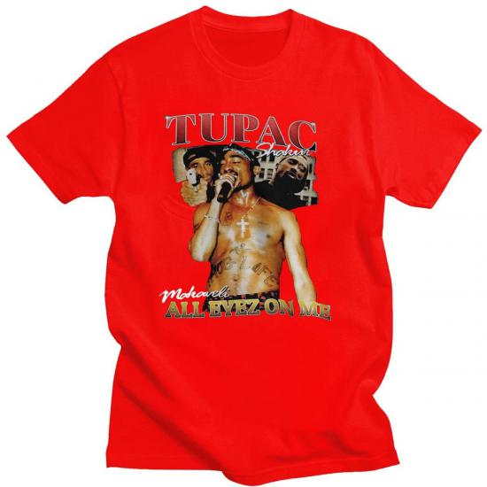 Tupac, 2-Pac,All Eyes On Me,Hip Hop Rap,Red Tshirt