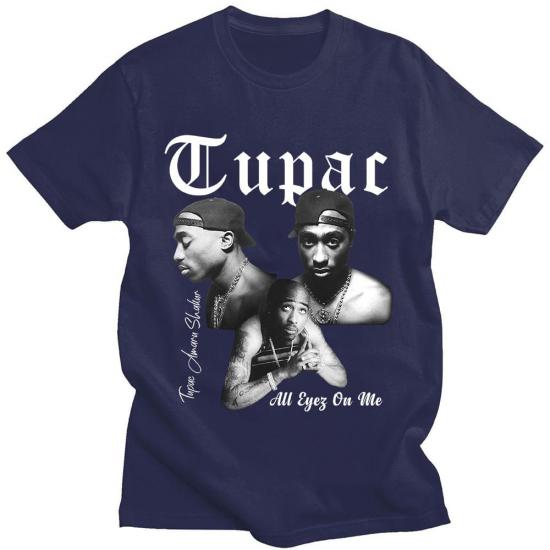 Tupac,2-Pac,All Eyes On Me,Hip Hop,Navy blue Tshirt