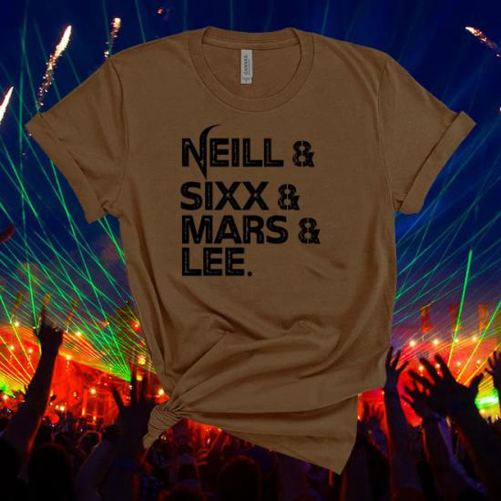 Motley Crue Tshirt,Neill,Sixx,Mars,Lee,Music Line Up Tshirt