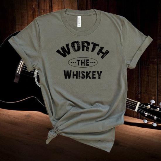 Worth The Whiskey,Cowgirl,Country Music, Concert Lyrics Tshirt