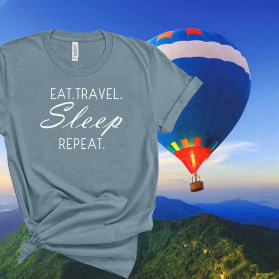 Eat travel sleep repeat tshirt,womens graphic tee