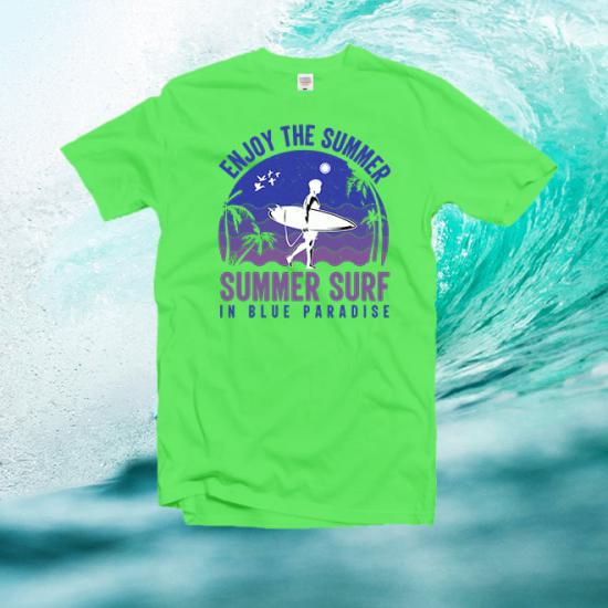 Summer Surf,Blue Paradise,Beach ,summer,ocean Unisex Classic tshirt/