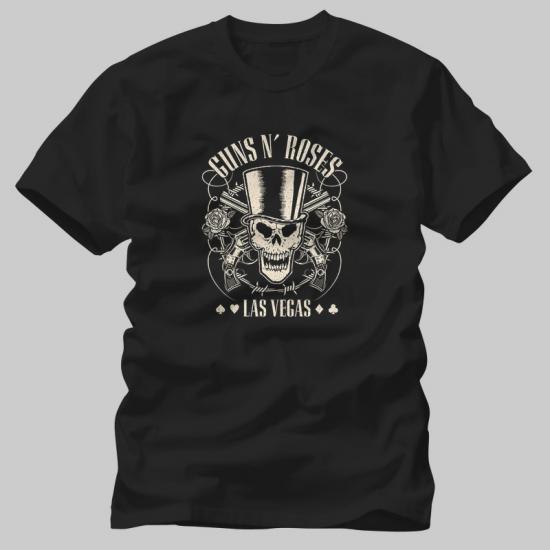 Guns N Roses,Skull Las Vegas,Music Tshirt/